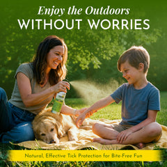 Tick Ban Yaya Organics bottle close-up highlighting a DEET-free herbal formula