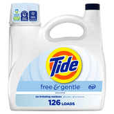 Tide Free & Gentle bottle front, dye- and fragrance-free for sensitive skin