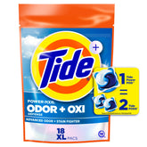 Tide Odor Defense Oxi Pods in the washing drum for a fresh result.
