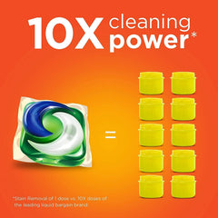 Tide PODS Downy April Fresh multi-chamber design visible in a close-up.
