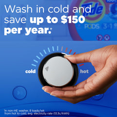Tide PODS deliver stain removal in cold-water washes.
