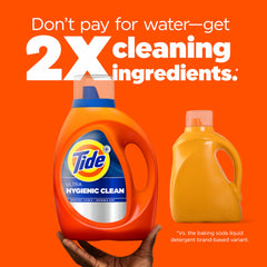 Tide Ultra Hygienic Clean clear cap shown for easy dosing.