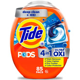 Tide Ultra Oxi PODS stain removal in compact packs for easier laundry