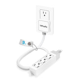 TIFFCOFiO flat-plug extension cord, 9 ft, space-saving behind furniture for clean power access.