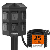 TIFFCOFIO outdoor power strip with stake elevates outlets for rain protection