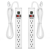 TiFFCOFiO surge protector with six outlets and a 4 ft cord for comprehensive protection.