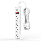 TiFFCOFiO surge protector power strip with six outlets for home and office use