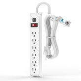TiFFCOFiO surge protector power strip with six outlets for reliable home office power