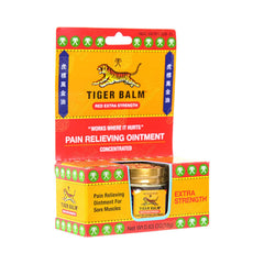 Tiger Balm Ultra Strength Ointment packaging shows a portable 18 g tube for quick on-the-go relief.