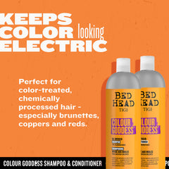 TIGI Colour Goddess conditioner being applied to mid-lengths for lasting softness