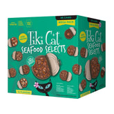 Tiki Cat Seafood Selects variety pack cans showing real fish for protein-rich meals