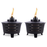 TIKI Mini Pit Table Torch pair for cozy outdoor ambience on the patio.