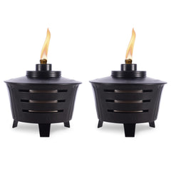 TIKI Mini Pit Table Torch pair for cozy outdoor ambience on the patio.