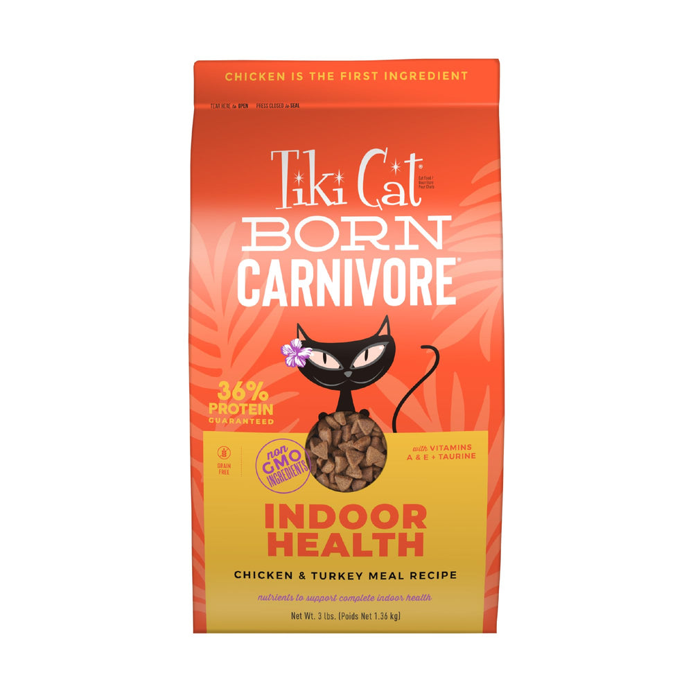 Tiki Pets Tiki Cat Born Carnivore chicken first ingredient supports lean indoor weight