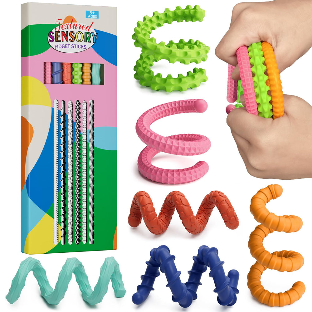 Tikwork Sensory Fidget Stick shows creative design with textured silicone for focused sessions.