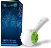 Tilcare breathing trainer in pocket-compact form for quick lung workouts.