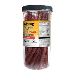 Keto-friendly smoked sausage sticks with zero sugar and zero carbs.