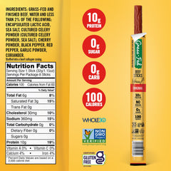 Zero sugar beef sticks ideal for keto and gluten-free diets.