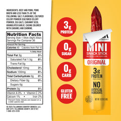 Tillamook Country Smoker zero sugar mini sausages individually wrapped for lunchboxes.
