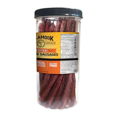 Tillamook Teriyaki Sausages jar open for resealing and easy sharing