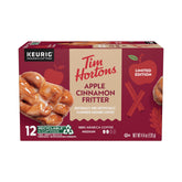 Tim Hortons Apple Cinnamon Fritter K-Cups packaging for a cozy autumn morning boost