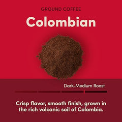 Tim Hortons Colombian ground coffee in a French press for a smooth cup