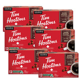 Tim Hortons Dark Roast K-Cup pod close-up for a quick, rich cup.