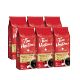 Tim Hortons Original Blend ground coffee pack front, ideal for a balanced morning brew.
