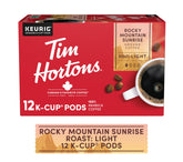 Tim Hortons Rocky Mountain Sunrise K-Cup pods deliver a light, balanced cup with chocolate and fruit notes.
