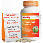 TIME-CAP LABS psyllium husk capsules bottle front for daily fiber support.