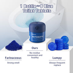 TIMOHCR blue water indicator shows active release of cleaning solution between flushes.