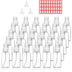 TINFO 30ml spray bottle set, clear finish, ideal for travel and labeling.