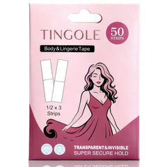 TINGOLE fashion tape demonstrates strong hold for secure, invisible adhesion.