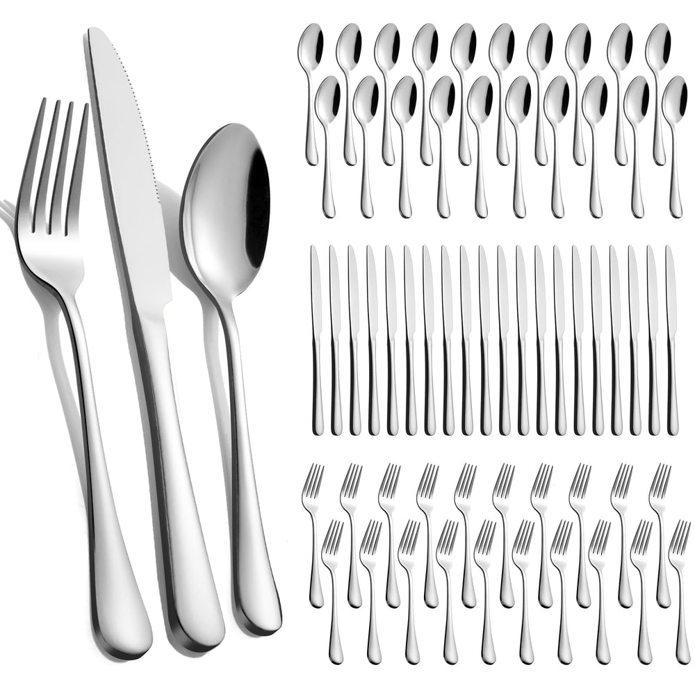 TININA 60pc silverware set with mirrored finish for elegant dining at home.