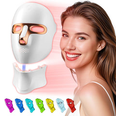 Tinkoola red light mask on the face for even coverage and glow