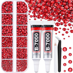 TINKRSTUFF 6100Pcs resin red rhinestones for nail art and crafts.