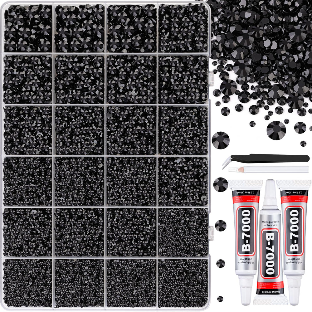 TINKRSTUFF black rhinestones in a 32000-piece box for versatile DIY projects