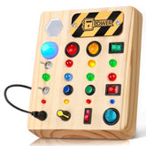 TINTECUSA Busy Board LED buttons promote sensory play and fine motor skills.