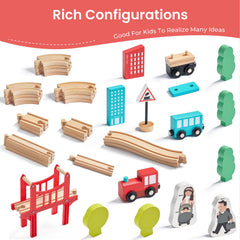 Tiny Land wooden-track-straight showcases durable beech wood for everyday adventures.