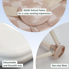 Sturdy frame with non-slip feet stays stable on various surfaces