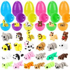 Tiocky Easter eggs with 3D printed toy figures for engaging fidget play during hunts.