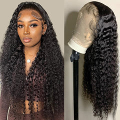 Tipiuli Deep Wave Lace Front Wig close-up showing natural hairline and soft curls