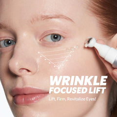 Closeup of TIRTIR roller applicator delivering a cooling touch for the eye area.