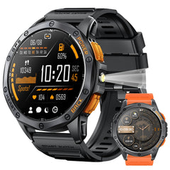 Tiwain military smartwatch front view demonstrates rugged design and quick access to functions.