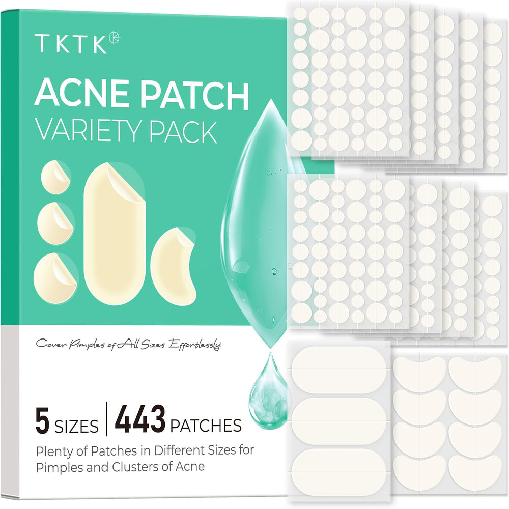 TKTK 443 count pimple patches pack for versatile on the go skin care.