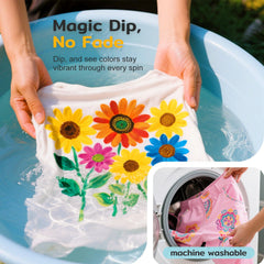TMOL high-pigment fabric paint delivers smooth coverage on fabrics.