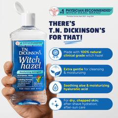 Hyaluronic acid infusion supports hydration with witch hazel cleanse.