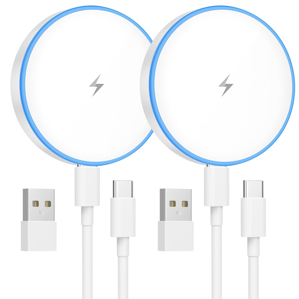 TNDAJI MagSafe Charger Two-Pack front view with dual pads for Apple devices.