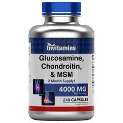 tnvitamins glucosamine chondroitin msm capsules bottle for daily joint support
