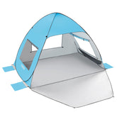 TOBTOS UPF50+ pop-up beach tent setup in seconds for instant shade